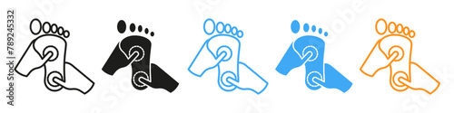 Foot therapy icon denoting the benefits of reflexology and massage