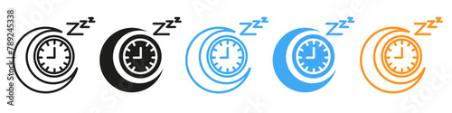 Sleep routine icon with a nighttime motif for depicting a restful evening