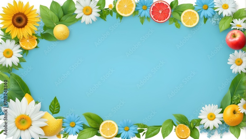 Obraz premium frame with flowers background copy space 