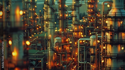 Close up industrial view,A equipment of oil refining,Oil and gas refinery area. © Farda Karimov