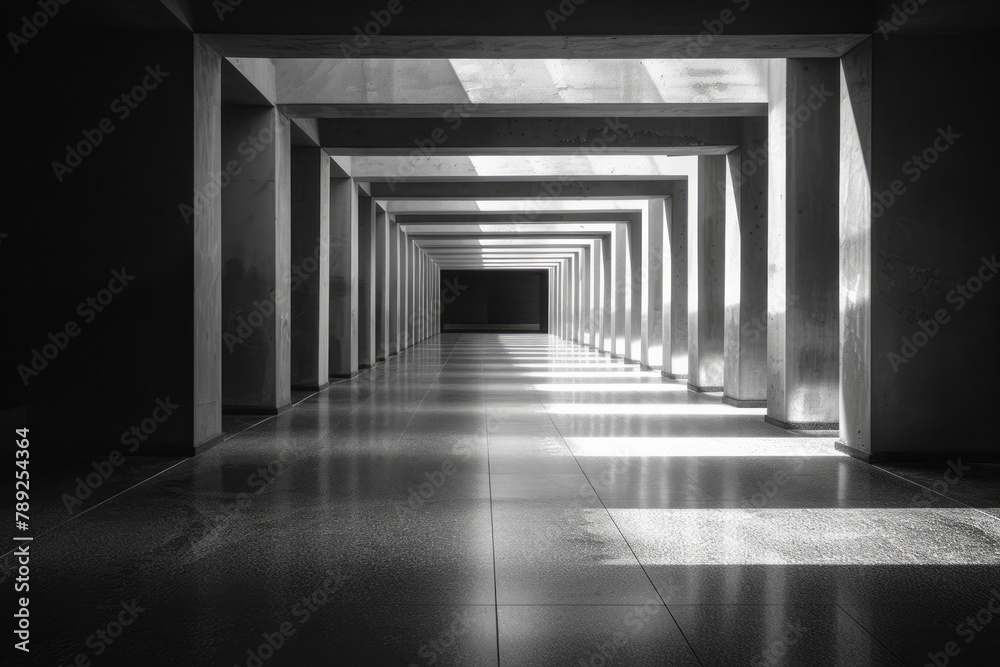 An image of a hallway where the walls, floor, and ceiling seamlessly merge, creating a tunnel that a
