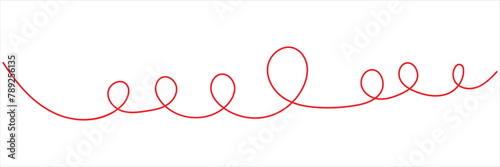  Squiggle line design element. Continuous line art drawing vector illustration. Continuous 