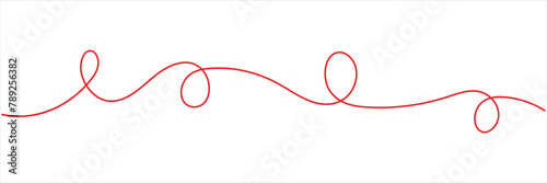  Squiggle line design element. Continuous line art drawing vector illustration. Continuous 
