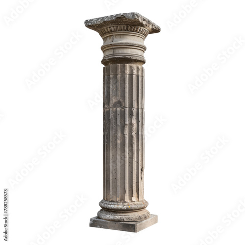 Doric column isolated on transparent background