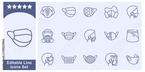 wear a mask icon set elements symbol template for graphic and web design collection logo vector illustration