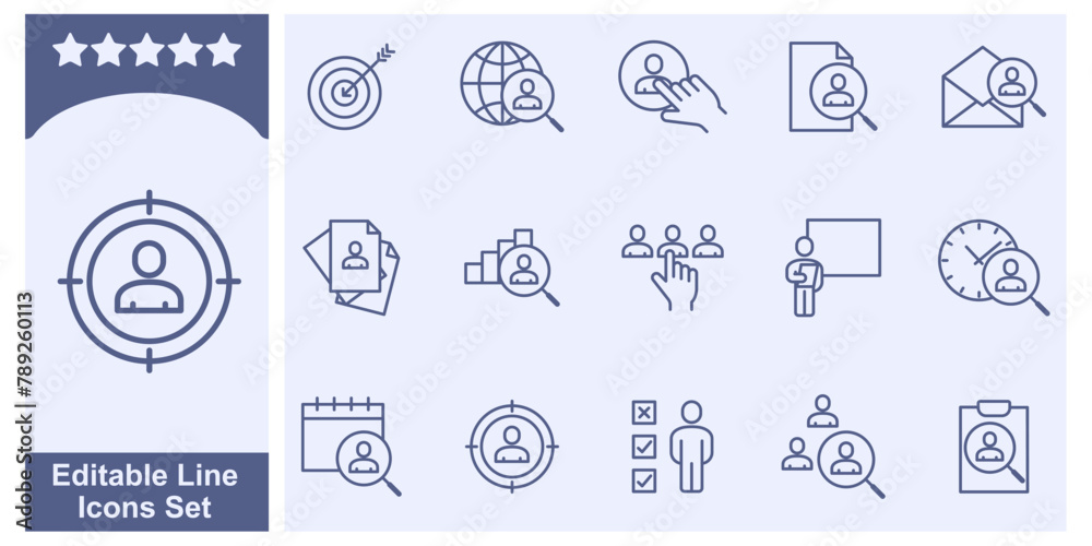Headhunting Recruitment icon set elements symbol template for graphic and web design collection logo vector illustration