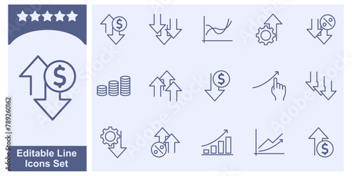 Graph, data analysis, diagram icon set elements symbol template for graphic and web design collection logo vector illustration