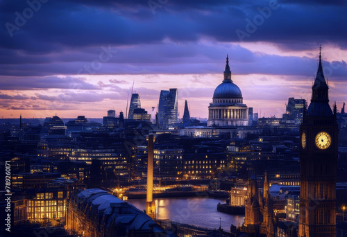 famous light London bourse city banking thames den sun Wolkenkratzern bench operation build british Skyline sunset Gro?britannien hinter modernen Sonnenuntergang architecture von river urba photo