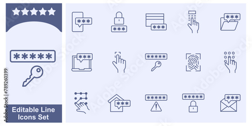 Key and lock icon set. Access, Password symbol template for graphic and web design collection logo vector illustration