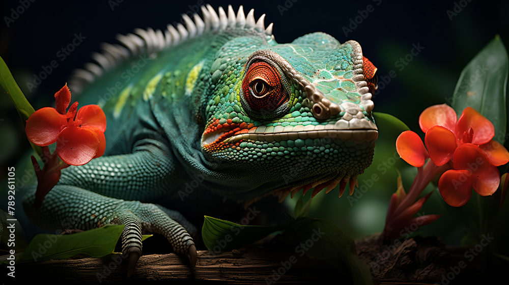 Obraz premium Colorful Chameleon in the jungle