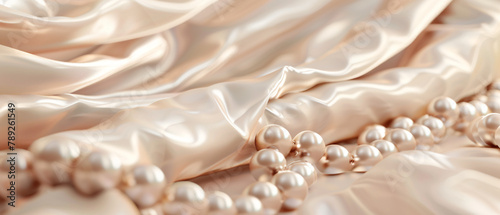 Pearl cloth background with copy space 3D render 