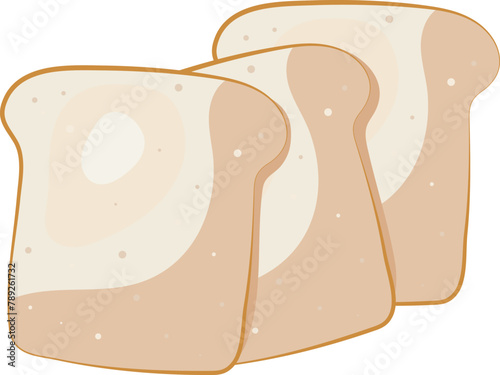 White Bread Loaf Toast Illustration Graphic Element Art Card