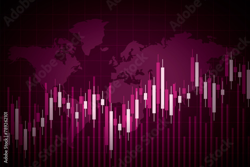 Stock market or forex trading graph concept