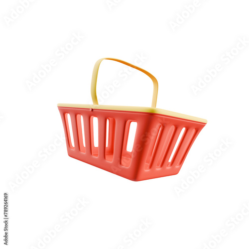 colourful 3d supermarket shopping basket icon (ID: 789264169)