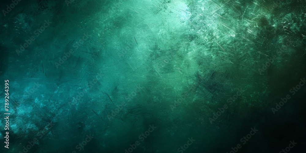 Dark green gradient background, dark blue and emerald color, Teal green blue grainy color gradient noise texture background, banner cover