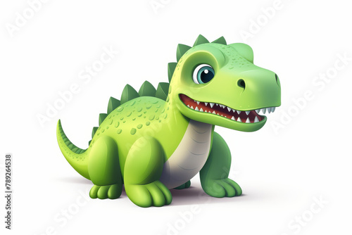 A soft and cute green baby dinosaur with a friendly expression  perfect for children s media or educational materials