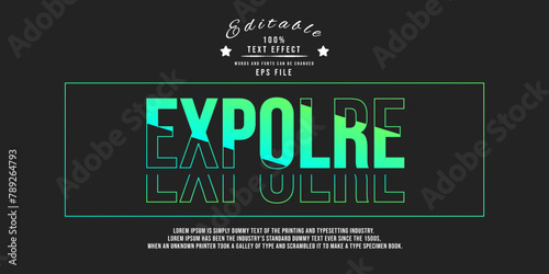 Editable 3d text effect styles mockup concept