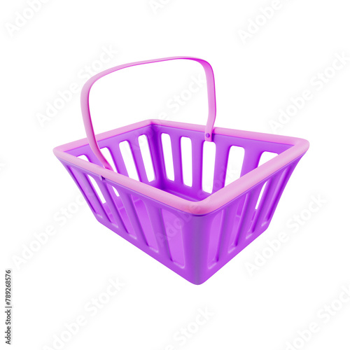 colourful 3d supermarket shopping basket icon (ID: 789268576)