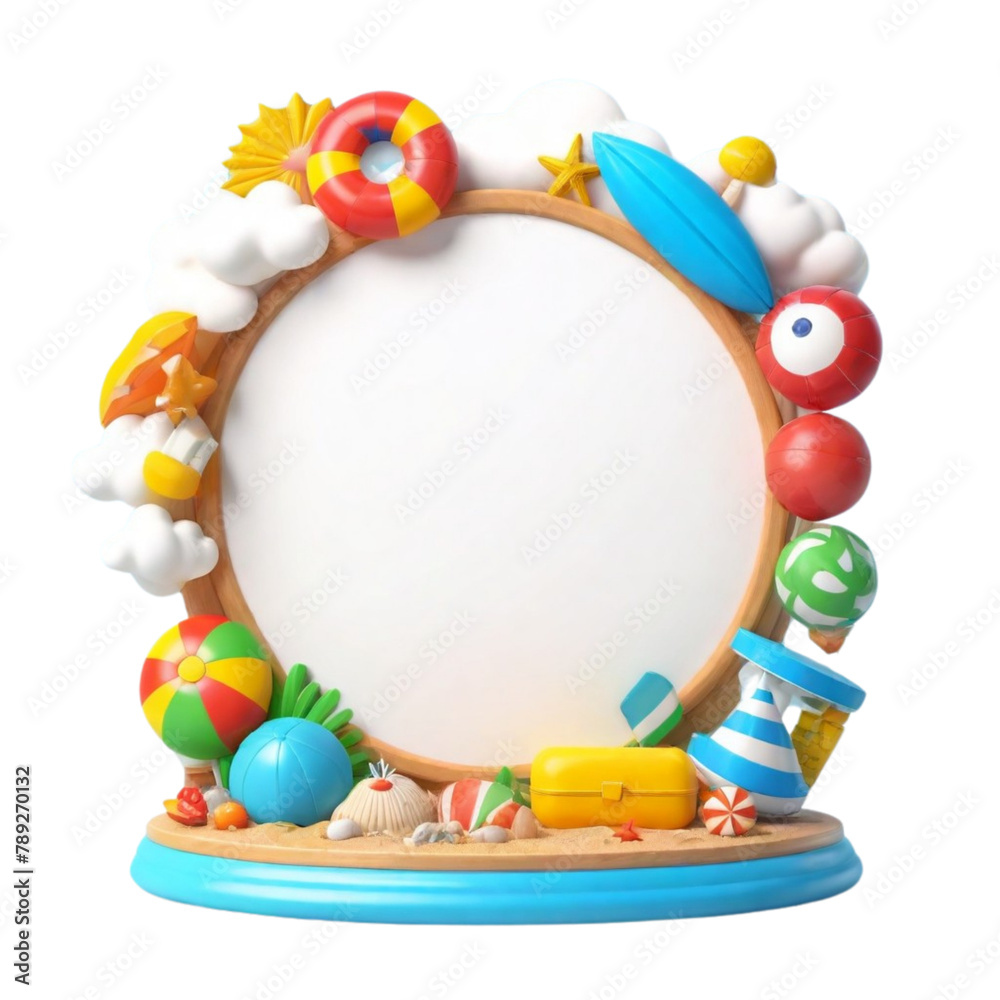 Summer 3d realistic background with clouds, daisies, grass, leaves and product podium on Isolated transparent background png. generated with AI Summer 3d realistic background with clouds, daisies, grass, leaves and product podium on Isolated transparent background png. generated with AI