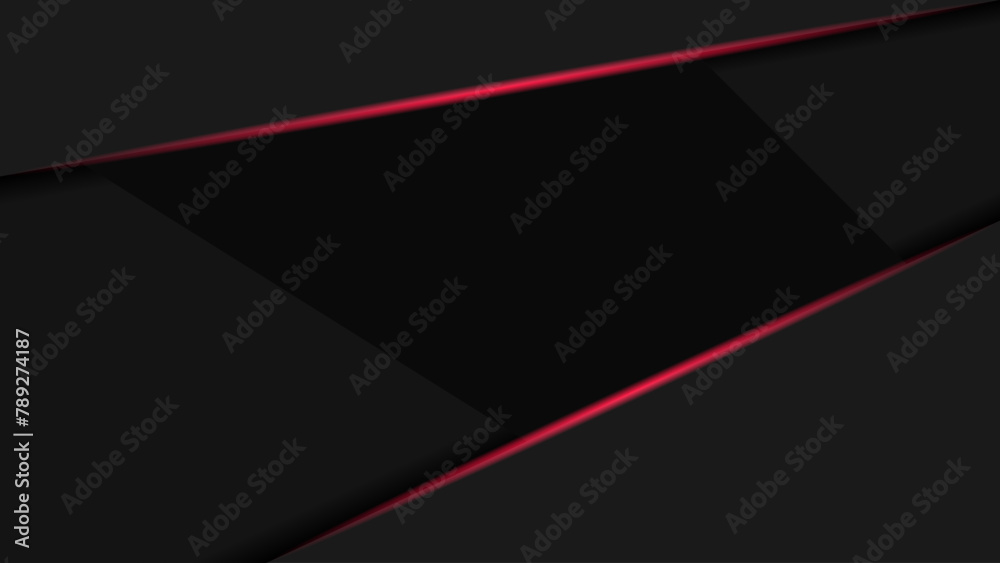 Black panel background with red edge glow. Black panel background with red edge glow.
