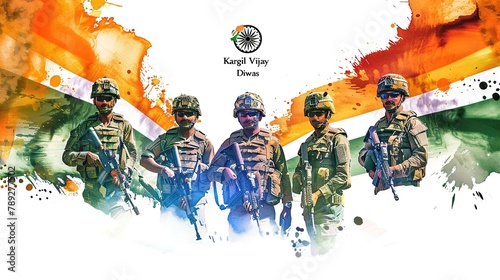 vector illustration of abstract concept for Kargil Vijay Diwas, banner or poster.26 JULY