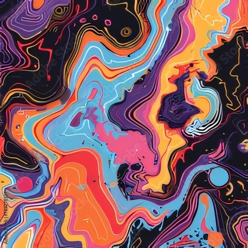 Seamless pattern with abstract multicolored spots of paint.