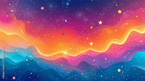 Flowing gradient background modern design with colorful, geometric shapes, stars and liquid color. You can use this design for social media, idol posters, banners and flyers. photo