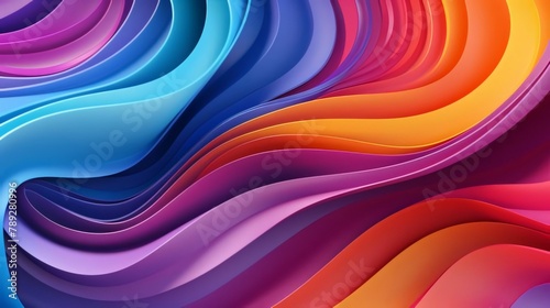 Abstract colorful background with curved lines. 3d rendering  3d illustration.