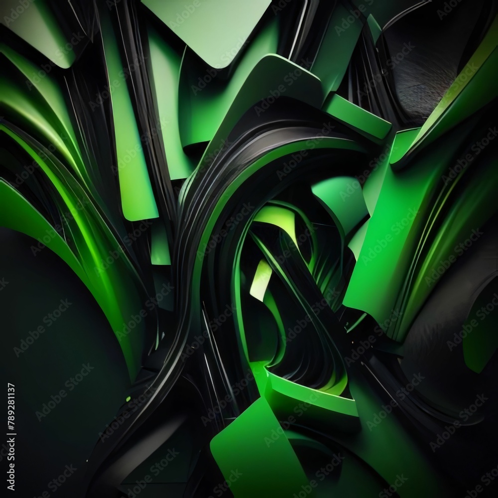 3d illustration of abstract geometric composition,digital art works. Computer generated image.