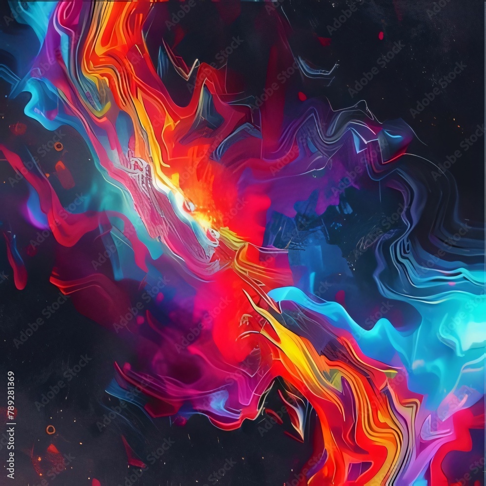 Abstract colorful background. Digital fractal art. 3d rendering.