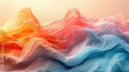 Posters with pastel colors geometric shapes and liquid colors on a fluid gradient background. Modern wallpaper design for social media, idol posters. photo