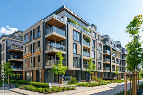 Europe modern complex of residential apartment buildings complex condo. © Hunman