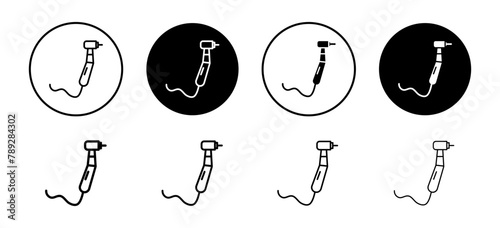 Dental nozzle drill tool or tooth cleaner injector or tweezer symbol
