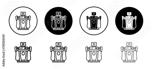 Laser epilation equipment icon. beautician spa treatment therapy symbol. skin hair remover device for aesthetic vector