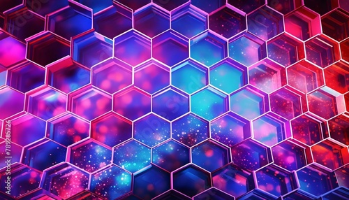 Abstract technology background with hexagons. 3d rendering, 3d illustration.