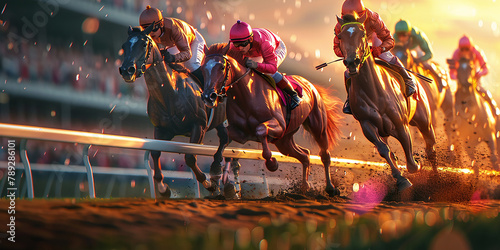 horse racing, beautiful 3d design for You project-AI generated image
 photo