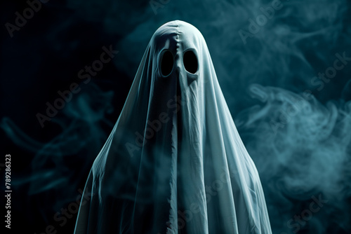 Scary ghost on dark background photo