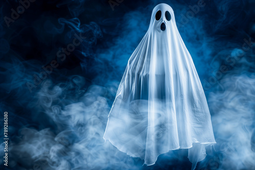 Scary ghost on dark background photo