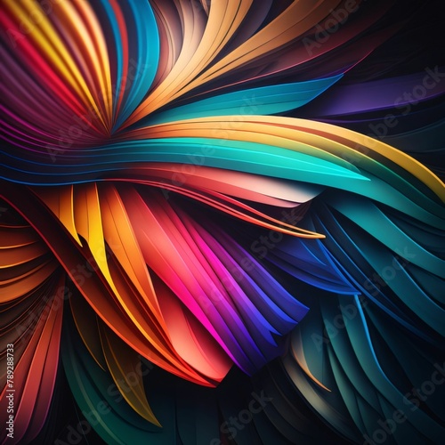 Abstract multicolored twisted background. 3d rendering, 3d illustration.