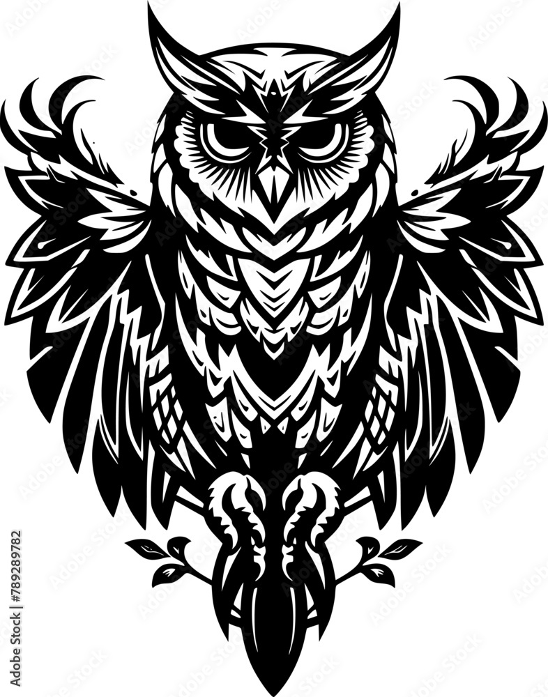 Owl | Minimalist and Simple Silhouette - Vector illustration
