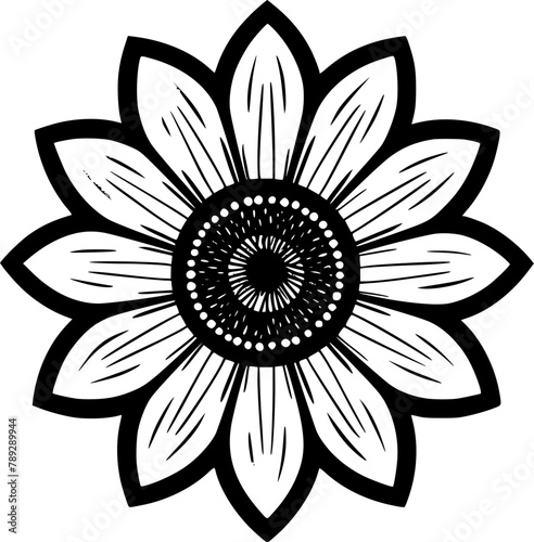 Sunflower - Minimalist and Flat Logo - Vector illustration