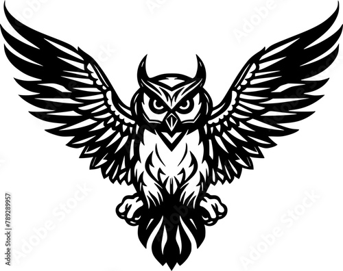 Owl - Minimalist and Flat Logo - Vector illustration