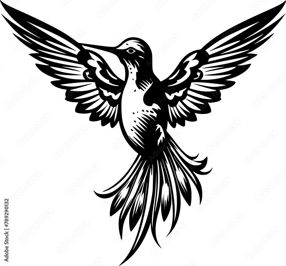 Obraz premium Hummingbird | Minimalist and Simple Silhouette - Vector illustration