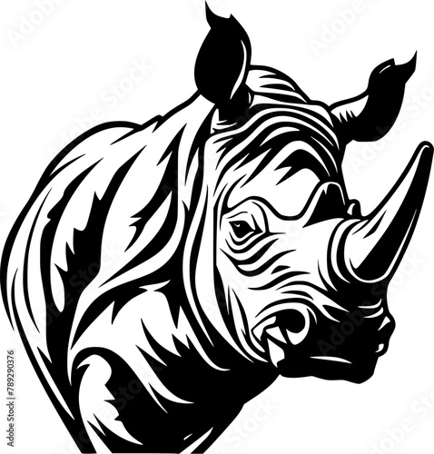 Rhinoceros | Minimalist and Simple Silhouette - Vector illustration