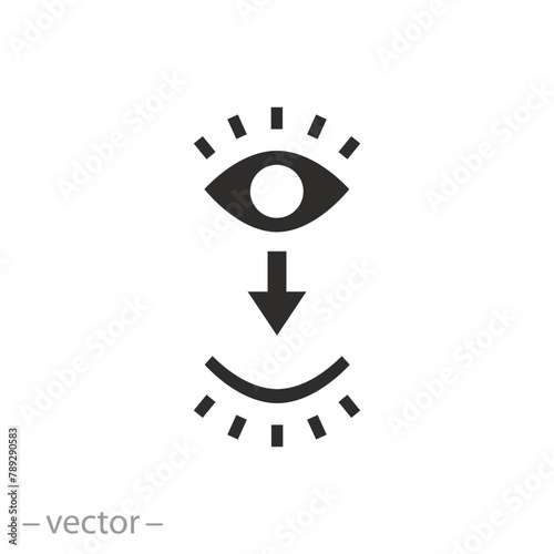 human open and closed eye icon, close his eye, flat symbol - vector illustration