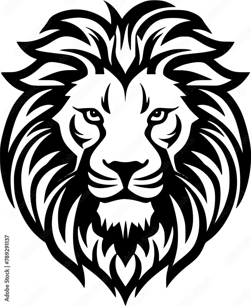 Lion | Black and White Vector illustration