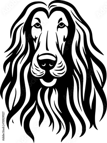Afghan Hound - Minimalist and Flat Logo - Vector illustration