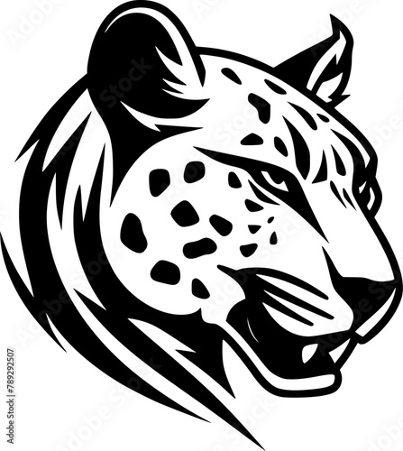 Cheetah | Black and White Vector illustration