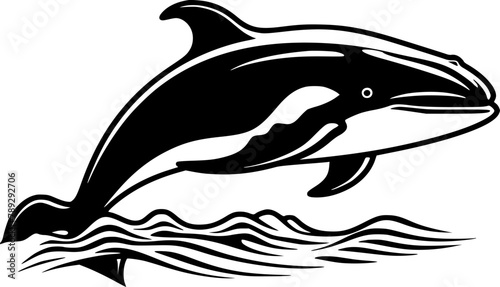 Whale | Minimalist and Simple Silhouette - Vector illustration