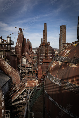 abandoned large-scale steel mill